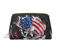 Novastar Grande borsa da viaggio per il trucco, con trotta larga e pesce spigola, in pelle PVC, borsa per cosmetici da donna con cerniera, borsa portatile per trucchi e articoli da toeletta da donna