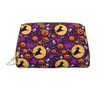 Novastar Grande borsa da viaggio per trucchi, con zucche streghe di Halloween, in pelle PVC, borsa per cosmetici da donna, con cerniera, portatile, per la cura della pelle