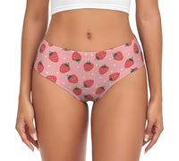 Novastar Intimo da donna - Carino fragola cielo stellato rosa invisibile senza cuciture da donna mutandine bikini intimo slip, nero/bianco, L
