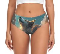 Novastar Intimo da donna - Cielo stellato nuvola lupo invisibile senza cuciture elasticizzato da donna, nero/bianco, XXXL