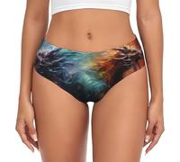 Novastar Intimo da donna - Colorato a inchiostro stile drago invisibile senza cuciture elasticizzato da donna, nero/bianco, XXXL