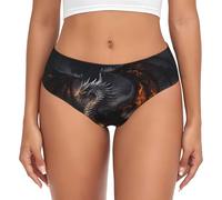 Novastar Intimo da donna - Drago nero fuoco invisibile senza cuciture elasticizzato da donna, nero/bianco, M