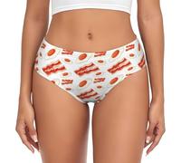 Novastar Intimo da donna - Hobo Eggs Bacon Stampato Rosso Bianco Invisibile Mutandine Bikini Slip Slip, Nero , XXL