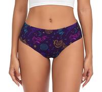 Novastar Intimo da donna - mutandine gotiche colorate serpente Monstera invisibili senza cuciture estensibili da donna, Nero , XXXL