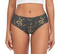Novastar Intimo da donna - Mutandine gotiche divertenti serpente dorato, invisibile, senza cuciture, estensibili, da, nero/bianco, L