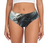 Novastar Intimo da donna - Nuvola bianca drago invisibile senza cuciture elasticizzato da donna, nero/bianco, XXL