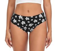 Novastar Intimo da donna - Orchidea plumeria fiore invisibile senza cuciture elasticizzato da donna, nero/bianco, 4XL