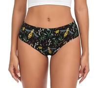 Novastar Intimo da donna - vespe e fiori invisibili senza cuciture stretch da donna, nero/bianco, M