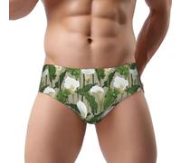 Novastar Intimo da uomo - Bellissimi fiori di giglio calla traspiranti elasticizzati dal taglio classico da uomo, Nero , L