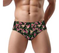Novastar Intimo da uomo - Bellissimi fiori di rosa traspiranti elasticizzati dal taglio classico intimo da uomo, Nero , L
