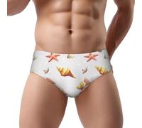 Novastar Intimo da uomo - Stampa conchiglie conche n. 902 - Traspirante ed elasticizzato - Taglio classico - Slip bikini da uomo, Nero , M