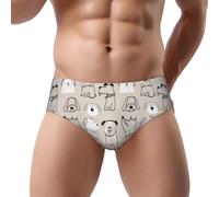 Novastar Intimo da uomo - Stampa cucciolo traspirante elasticizzato taglio classico intimo bikini slip da uomo, nero/bianco, XXL