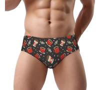 Novastar Intimo da uomo - Tazza rossa stampata caffè traspirante elasticizzato taglio classico intimo bikini da uomo, nero/bianco, XL