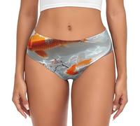Novastar Koi Fish Water No Show - Mutandine da donna elasticizzate, senza cuciture, da donna, nero/bianco, XS