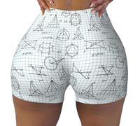 Novastar Pantaloncini da allenamento senza cuciture da donna, con motivo equazione matematica, da palestra, da corsa, yoga, motociclista, pantaloncini in elastan, Nero , XL