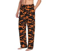 Novastar Pantaloni da pigiama da uomo con tasche, arancioni e neri, morbidi camuffamenti, comodi pantaloni da uomo, nero/bianco, M