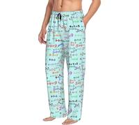 Novastar Pantaloni da pigiama da uomo con tasche, formula colorata con equazione, morbidi, comodi pantaloni da salotto da uomo, Nero, L
