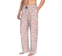 Novastar Pantaloni da pigiama da uomo con tasche in stile retrò, morbidi, comodi, da uomo, nero/bianco, XL
