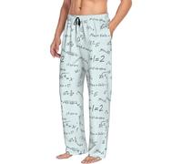Novastar Pantaloni da pigiama da uomo con tasche, stampa matematica formula equazione, pantaloni morbidi da uomo, comodi pantaloni da salotto, Nero, L