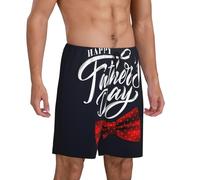 Novastar Pantaloni da pigiama da uomo, per la festa del papà, comodi pantaloncini da pigiama da uomo, pantaloncini da pigiama da uomo, Nero, 3XL