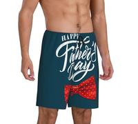 Novastar Pantaloni da pigiama da uomo, per la festa del papà, comodi pantaloncini da pigiama da uomo, pantaloncini da pigiama da uomo, Nero, S