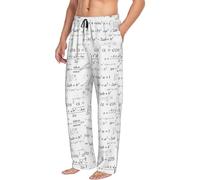 Novastar Pantaloni pigiama da uomo con tasche, formula equazione, matematica, morbidi, comodi pantaloni da salotto da uomo, Nero, L