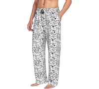Novastar Pantaloni pigiama da uomo con tasche, formula equazione matematica, morbidi, comodi pantaloni da salotto da uomo, Nero, L