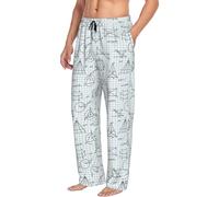 Novastar Pantaloni pigiama da uomo con tasche, stampa equazione matematica, morbidi, comodi pantaloni da salotto da uomo, Nero, L