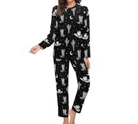 Novastar Pigiama da donna, set da 2 pezzi - stivali da cowboy stampa cappello manica lunga pigiameria biancheria da notte pigiama pigiama lounge set, Stile-20, S
