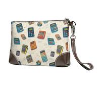 Novastar Pochette da donna piccola - Retro Calcolatrice modello stampa pelle moda portafoglio con cinturino da polso