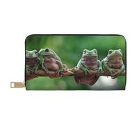 Novastar Portafogli sottili in pelle per donne e uomini - Australian White Tree Frog Seduto sul ramo Portafoglio per donne uomini con cerniera
