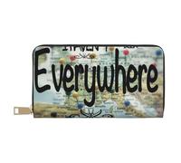 Novastar Portafogli sottili in pelle per donne e uomini, con cerniera "I Haven't Been Everywhere But Its On My List", per donne e uomini