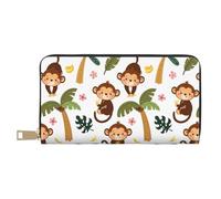 Novastar Portafogli sottili in pelle per donne e uomini, con scimmie che oscillano dai palmi delle mani, portafoglio per donne e uomini, con cerniera