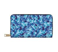 Novastar Portafogli sottili in pelle per donne e uomini, con stampa di dadi e numeri matematici, per donne e uomini, con cerniera