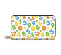 Novastar Portafogli sottili in pelle per donne e uomini, con stampa di numeri matematici colorati, per donne e uomini, con cerniera