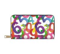 Novastar Portafogli sottili in pelle per donne e uomini, con stampa di numeri matematici colorati, per donne e uomini, con cerniera