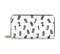 Novastar Portafogli sottili in pelle per donne e uomini, con stampa di numeri matematici, colore nero, per donne e uomini, con cerniera