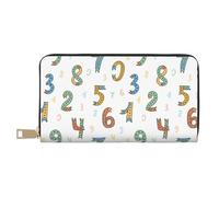 Novastar Portafogli sottili in pelle per donne e uomini, con stampa di numeri matematici, per donne e uomini, con cerniera