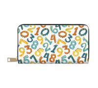 Novastar Portafogli sottili in pelle per donne e uomini, con stampa di numeri matematici, per donne e uomini, con cerniera