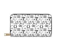 Novastar Portafogli sottili in pelle per donne e uomini, con stampa di simboli matematici, divertente portafoglio per carte da uomo e donna con cerniera