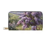 Novastar Portafogli sottili in pelle per donne e uomini, con teiera lilla, per uomini e donne, con cerniera