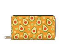 Novastar Portafogli sottili in pelle per donne e uomini, grazioso portafoglio per carte di credito con fiore arancione avocado per donne e uomini con cerniera