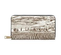 Novastar Portafogli sottili in pelle per donne e uomini - Paesaggio dei vigneti 1 portafoglio per donne uomini con cerniera