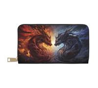 Novastar Portafogli sottili in pelle per donne e uomini - Portafoglio per carte bestia rossa e bianca per donne e uomini con cerniera