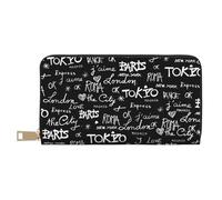 Novastar Portafogli sottili in pelle per donne e uomini - Travel The World Portafoglio per carte di credito per donne uomini con cerniera