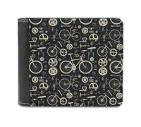 Novastar Portafoglio sottile da uomo in pelle - Accessori per biciclette Stampa Piccolo Sottile Bifold Tasca Frontale Portafoglio Porta Carte