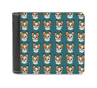 Novastar Portafoglio sottile da uomo, in pelle, con stampa a forma di cagnolino, piccolo e sottile, con tasca frontale