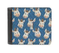 Novastar Portafoglio sottile da uomo in pelle - divertente asino blu stampa piccolo sottile bifold tasca frontale portafoglio porta carte