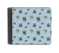 Novastar Portafoglio sottile da uomo in pelle - grazioso ippopotamo stampa coccodrillo piccolo sottile doppio tasca frontale porta carte portafoglio