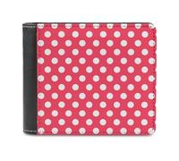 Novastar Portafoglio sottile da uomo in pelle - rosso a pois stampa C piccolo sottile bifold tasca frontale porta carte portafoglio